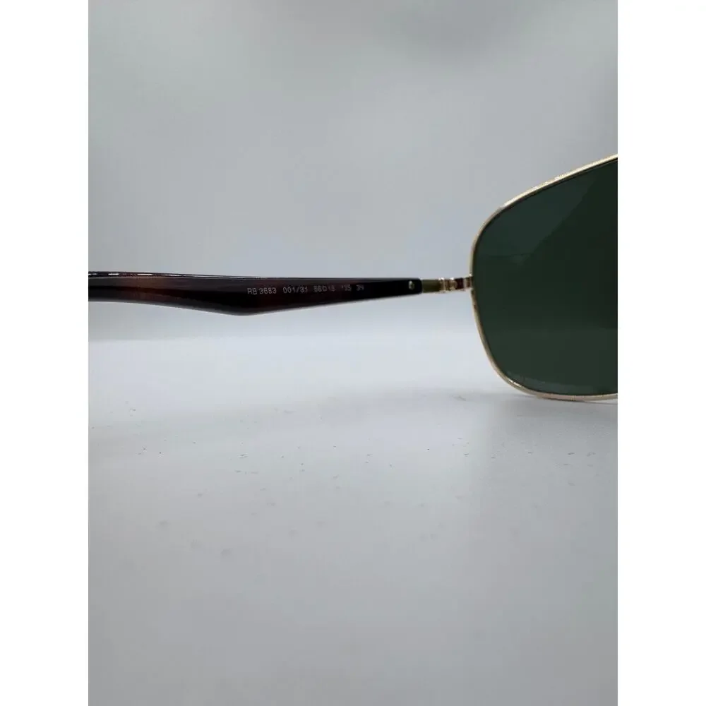 Ray-Ban RB3683 Sunglasses Arista Gold Frame Green Lens 56mm New With Box